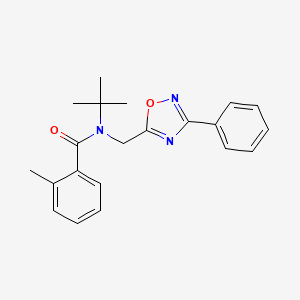 molecular formula C21H23N3O2 B5831243 N-(tert-butyl)-2-methyl-N-[(3-phenyl-1,2,4-oxadiazol-5-yl)methyl]benzamide 