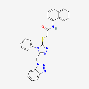2-{[5-(1H-1,2,3-benzotriazol-1-ylmethyl)-4-phenyl-4H-1,2,4-triazol-3-yl]thio}-N-1-naphthylacetamide