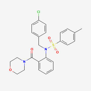 molecular formula C25H25ClN2O4S B5831322 N-(4-chlorobenzyl)-4-methyl-N-[2-(4-morpholinylcarbonyl)phenyl]benzenesulfonamide 