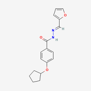molecular formula C17H18N2O3 B5831350 4-(cyclopentyloxy)-N'-(2-furylmethylene)benzohydrazide 