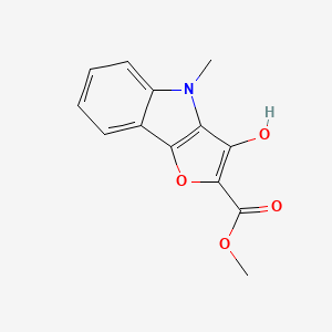 molecular formula C13H11NO4 B583137 4h-Furo[3,2-b]indole-2-carboxylic acid,3-hydroxy-4-methyl-,methyl ester CAS No. 148761-44-8