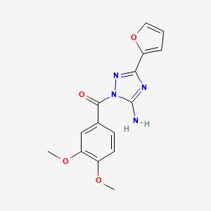molecular formula C15H14N4O4 B5831384 1-(3,4-二甲氧基苯甲酰基)-3-(2-呋喃基)-1H-1,2,4-三唑-5-胺 