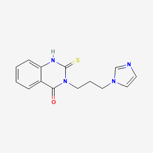 molecular formula C14H14N4OS B5831396 3-[3-(1H-imidazol-1-yl)propyl]-2-thioxo-2,3-dihydro-4(1H)-quinazolinone 