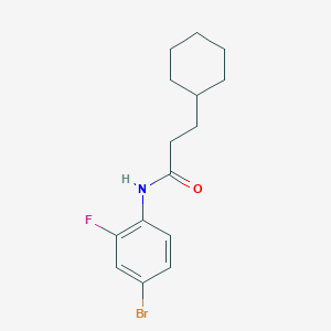 molecular formula C15H19BrFNO B5831414 N-(4-bromo-2-fluorophenyl)-3-cyclohexylpropanamide 