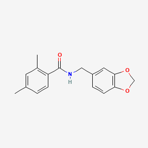 molecular formula C17H17NO3 B5831416 N-(1,3-benzodioxol-5-ylmethyl)-2,4-dimethylbenzamide 