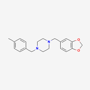 molecular formula C20H24N2O2 B5831464 1-(1,3-苯并二氧杂环-5-基甲基)-4-(4-甲基苄基)哌嗪 