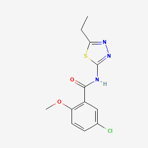 molecular formula C12H12ClN3O2S B5831476 5-chloro-N-(5-ethyl-1,3,4-thiadiazol-2-yl)-2-methoxybenzamide 