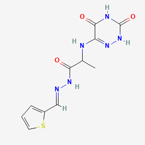 molecular formula C11H12N6O3S B5831496 2-[(3,5-dioxo-2,3,4,5-tetrahydro-1,2,4-triazin-6-yl)amino]-N'-(2-thienylmethylene)propanohydrazide 