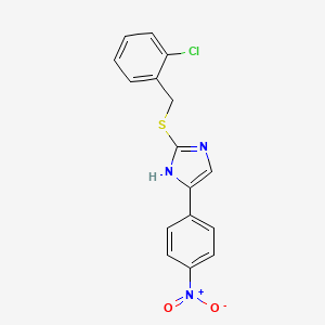 molecular formula C16H12ClN3O2S B5831526 2-[(2-chlorobenzyl)thio]-4-(4-nitrophenyl)-1H-imidazole 