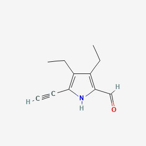 B583153 3,4-diethyl-5-ethynyl-1H-pyrrole-2-carbaldehyde CAS No. 144586-89-0