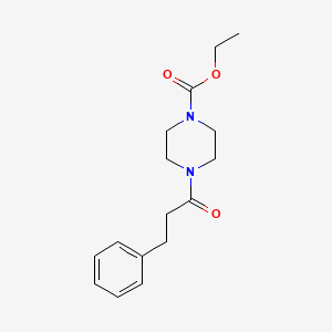 ethyl 4-(3-phenylpropanoyl)-1-piperazinecarboxylate