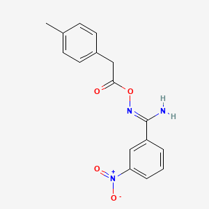 molecular formula C16H15N3O4 B5831545 N'-{[(4-methylphenyl)acetyl]oxy}-3-nitrobenzenecarboximidamide 