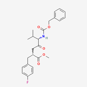 molecular formula C23H26FNO5 B583156 (alphaR)-alpha-[(3S)-3-(Carboxybenzylamino)-4-methyl-2-oxopentyl]-4-fluoro-benzenepropanoic Acid CAS No. 328273-02-5