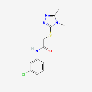 N-(3-chloro-4-methylphenyl)-2-[(4,5-dimethyl-4H-1,2,4-triazol-3-yl)thio]acetamide