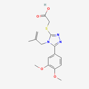 molecular formula C16H19N3O4S B5831601 {[5-(3,4-dimethoxyphenyl)-4-(2-methyl-2-propen-1-yl)-4H-1,2,4-triazol-3-yl]thio}acetic acid 