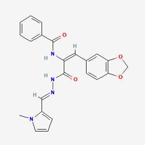 molecular formula C23H20N4O4 B5831612 N-[2-(1,3-benzodioxol-5-yl)-1-({2-[(1-methyl-1H-pyrrol-2-yl)methylene]hydrazino}carbonyl)vinyl]benzamide 
