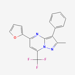molecular formula C18H12F3N3O B5831618 5-(2-furyl)-2-methyl-3-phenyl-7-(trifluoromethyl)pyrazolo[1,5-a]pyrimidine 