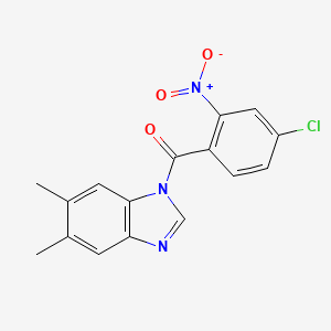 molecular formula C16H12ClN3O3 B5831739 1-(4-chloro-2-nitrobenzoyl)-5,6-dimethyl-1H-benzimidazole 
