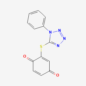 molecular formula C13H8N4O2S B5831754 2-[(1-phenyl-1H-tetrazol-5-yl)thio]benzo-1,4-quinone 