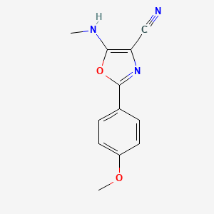 molecular formula C12H11N3O2 B5831759 2-(4-methoxyphenyl)-5-(methylamino)-1,3-oxazole-4-carbonitrile 