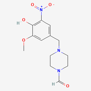 molecular formula C13H17N3O5 B5831805 4-(4-hydroxy-3-methoxy-5-nitrobenzyl)-1-piperazinecarbaldehyde 