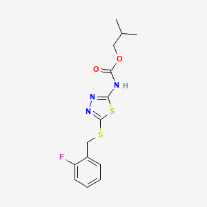 molecular formula C14H16FN3O2S2 B5831821 isobutyl {5-[(2-fluorobenzyl)thio]-1,3,4-thiadiazol-2-yl}carbamate 