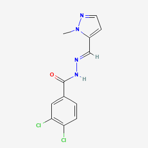 molecular formula C12H10Cl2N4O B5831852 3,4-dichloro-N'-[(1-methyl-1H-pyrazol-5-yl)methylene]benzohydrazide 