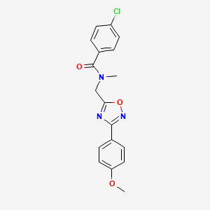 molecular formula C18H16ClN3O3 B5831879 4-chloro-N-{[3-(4-methoxyphenyl)-1,2,4-oxadiazol-5-yl]methyl}-N-methylbenzamide 