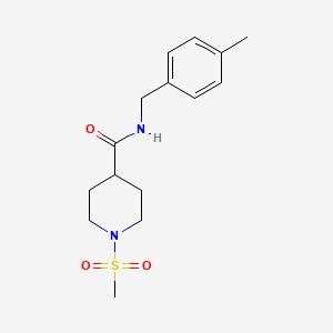 molecular formula C15H22N2O3S B5831889 N-(4-methylbenzyl)-1-(methylsulfonyl)-4-piperidinecarboxamide 