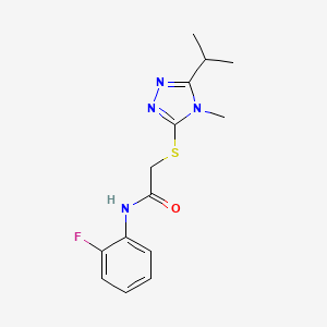 molecular formula C14H17FN4OS B5831894 N-(2-fluorophenyl)-2-[(5-isopropyl-4-methyl-4H-1,2,4-triazol-3-yl)thio]acetamide 