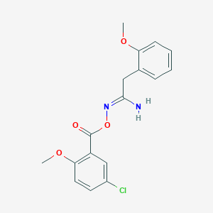 molecular formula C17H17ClN2O4 B5831904 N'-[(5-chloro-2-methoxybenzoyl)oxy]-2-(2-methoxyphenyl)ethanimidamide 