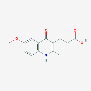 molecular formula C14H15NO4 B5831916 3-(4-hydroxy-6-methoxy-2-methyl-3-quinolinyl)propanoic acid 