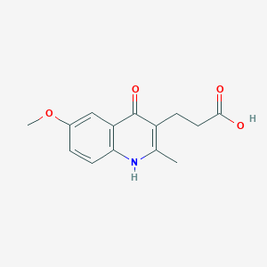 3-(4-hydroxy-6-methoxy-2-methyl-3-quinolinyl)propanoic acid