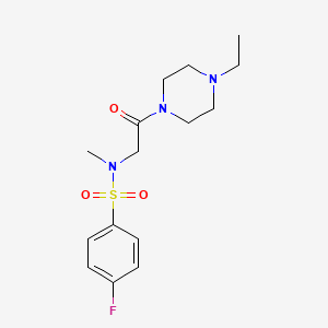molecular formula C15H22FN3O3S B5831939 N-[2-(4-Ethyl-piperazin-1-yl)-2-oxo-ethyl]-4-fluoro-N-methyl-benzenesulfonamide 