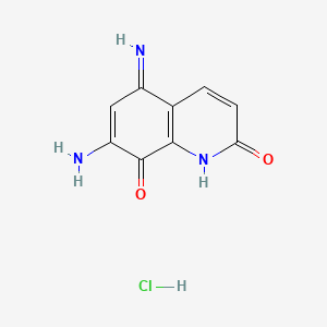 molecular formula C9H8ClN3O2 B583194 盐酸 7-氨基-1,5-二氢-5-亚氨基-2,8-喹啉二酮 CAS No. 15544-53-3