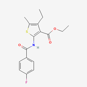 molecular formula C17H18FNO3S B5832033 ethyl 4-ethyl-2-[(4-fluorobenzoyl)amino]-5-methyl-3-thiophenecarboxylate 