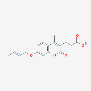 molecular formula C18H20O5 B5832049 3-{4-methyl-7-[(3-methyl-2-buten-1-yl)oxy]-2-oxo-2H-chromen-3-yl}propanoic acid 