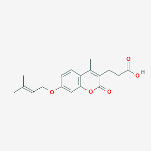 3-{4-methyl-7-[(3-methyl-2-buten-1-yl)oxy]-2-oxo-2H-chromen-3-yl}propanoic acid