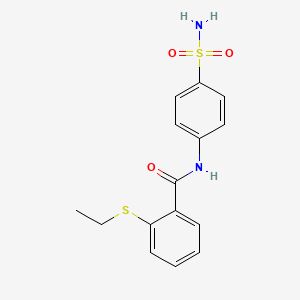 molecular formula C15H16N2O3S2 B5832055 N-[4-(aminosulfonyl)phenyl]-2-(ethylthio)benzamide 