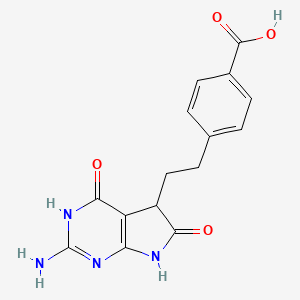 molecular formula C15H14N4O4 B583209 4-[2-(2-氨基-4,5,6,7-四氢-4,6-二氧代-3H-吡咯并[2,3-d]嘧啶-5-基)乙基]苯甲酸 CAS No. 193265-47-3