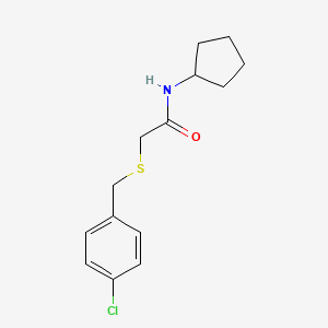 molecular formula C14H18ClNOS B5832156 2-[(4-chlorobenzyl)thio]-N-cyclopentylacetamide 