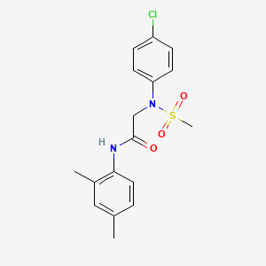 molecular formula C17H19ClN2O3S B5832180 N~2~-(4-chlorophenyl)-N~1~-(2,4-dimethylphenyl)-N~2~-(methylsulfonyl)glycinamide 