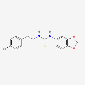 molecular formula C16H15ClN2O2S B5832195 N-1,3-benzodioxol-5-yl-N'-[2-(4-chlorophenyl)ethyl]thiourea 