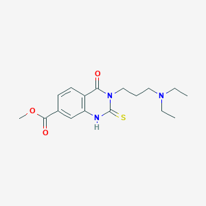 methyl 3-[3-(diethylamino)propyl]-4-oxo-2-thioxo-1,2,3,4-tetrahydro-7-quinazolinecarboxylate