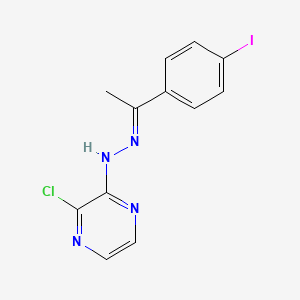 molecular formula C12H10ClIN4 B5832253 1-(4-iodophenyl)ethanone (3-chloro-2-pyrazinyl)hydrazone 
