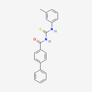 molecular formula C21H18N2OS B5832277 N-{[(3-methylphenyl)amino]carbonothioyl}-4-biphenylcarboxamide 