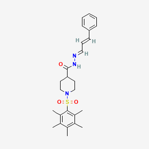 1-[(pentamethylphenyl)sulfonyl]-N'-(3-phenyl-2-propen-1-ylidene)-4-piperidinecarbohydrazide