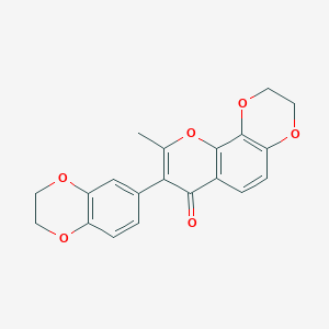 molecular formula C20H16O6 B5832345 8-(2,3-dihydro-1,4-benzodioxin-6-yl)-9-methyl-2,3-dihydro-7H-[1,4]dioxino[2,3-h]chromen-7-one 