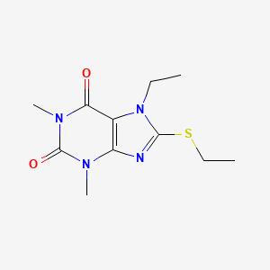 molecular formula C11H16N4O2S B5832358 7-ethyl-8-(ethylthio)-1,3-dimethyl-3,7-dihydro-1H-purine-2,6-dione 