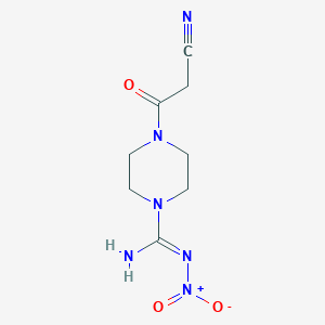 molecular formula C8H12N6O3 B5832373 4-(cyanoacetyl)-N'-nitro-1-piperazinecarboximidamide 